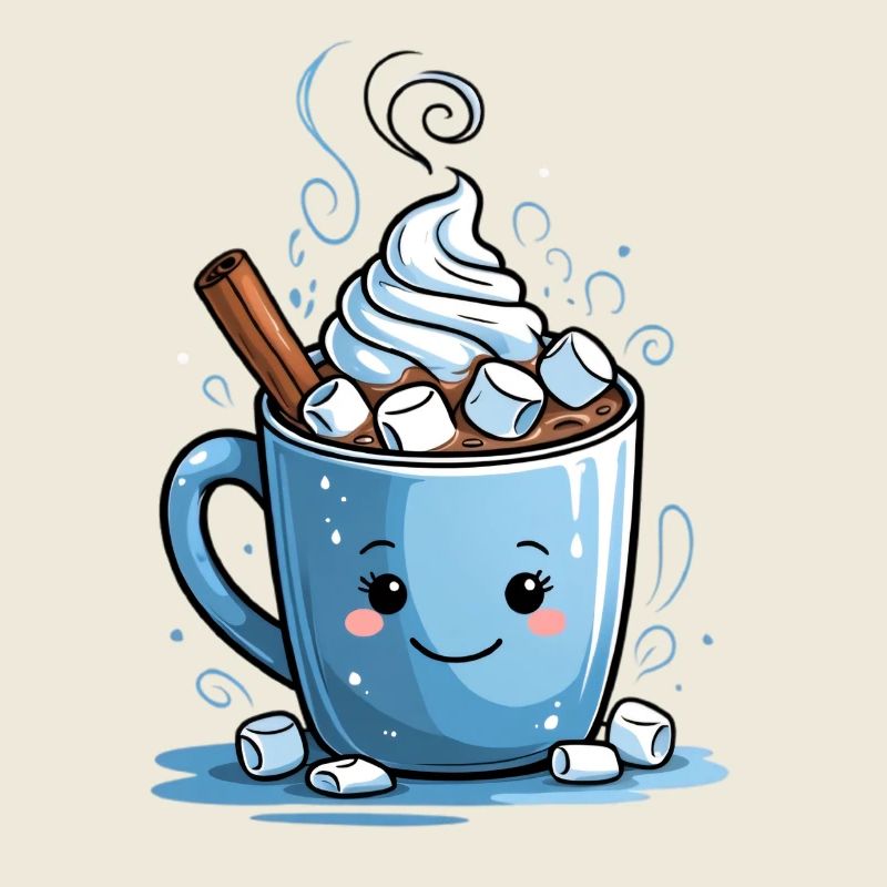Cozy cocoa mug with marshmallows