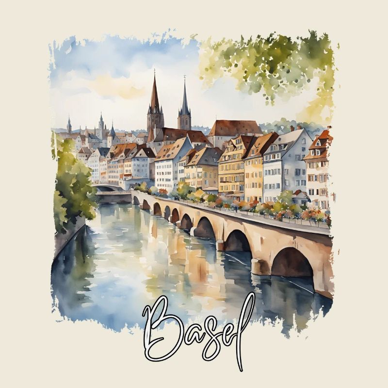 Aquarelle de Bâle, Bâle Suisse