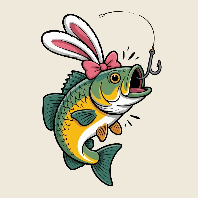 Funny Easter Fish Art Fishing