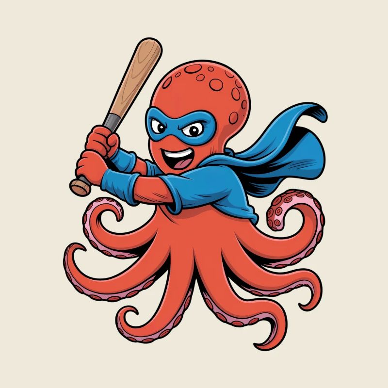 Baseball Oktopus Superheld