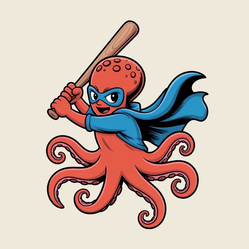 Baseball Oktopus Superheld