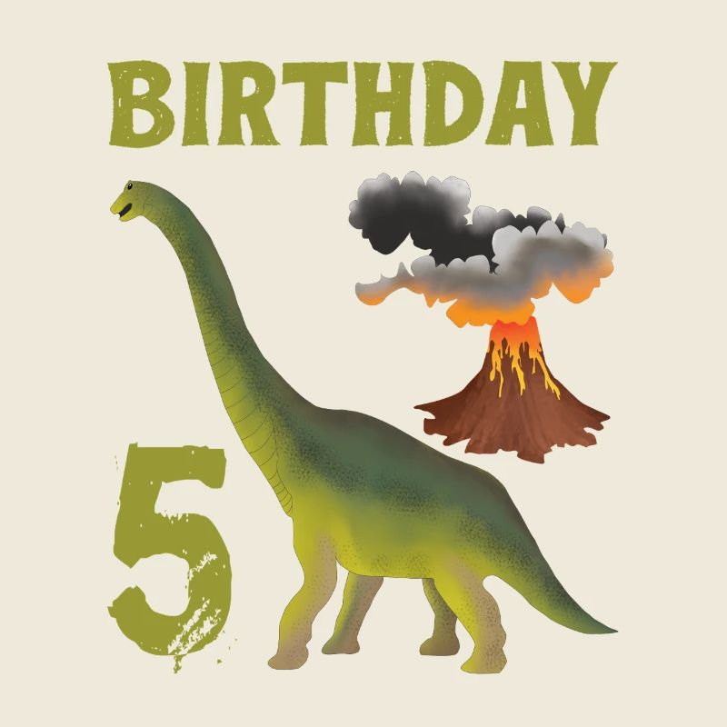 5 Jahre alter Geburtstag Junge Dino Volcano - 5.