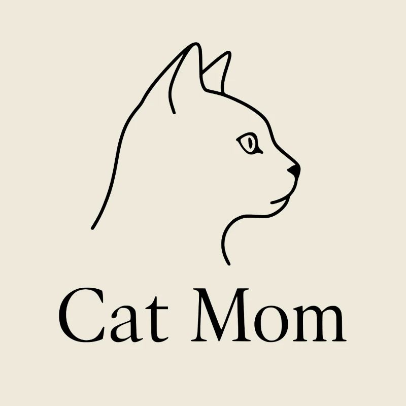 Maman chat – Dessin au trait de chat minimaliste