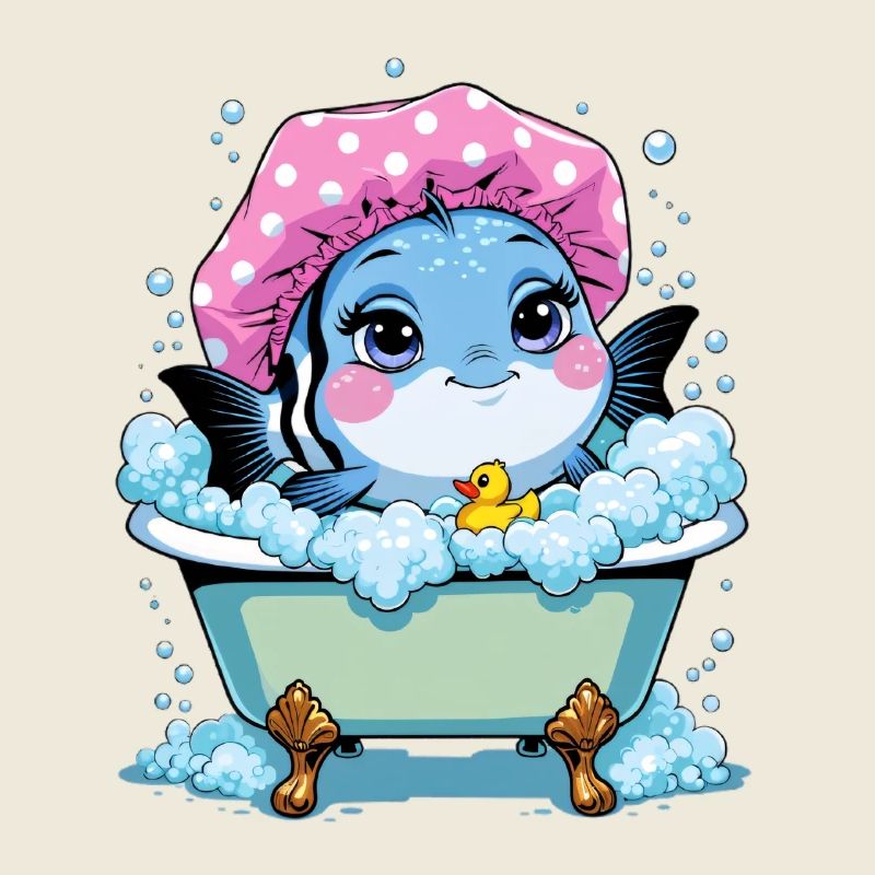 Poisson dans la baignoire rose