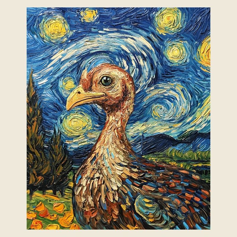 Turkey Bird Van Gogh Style