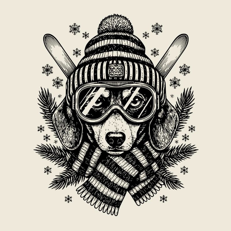 Ski teckel chien ski