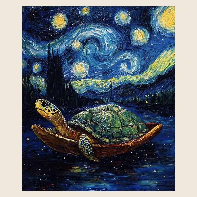 Schildkröte Van Gogh Style