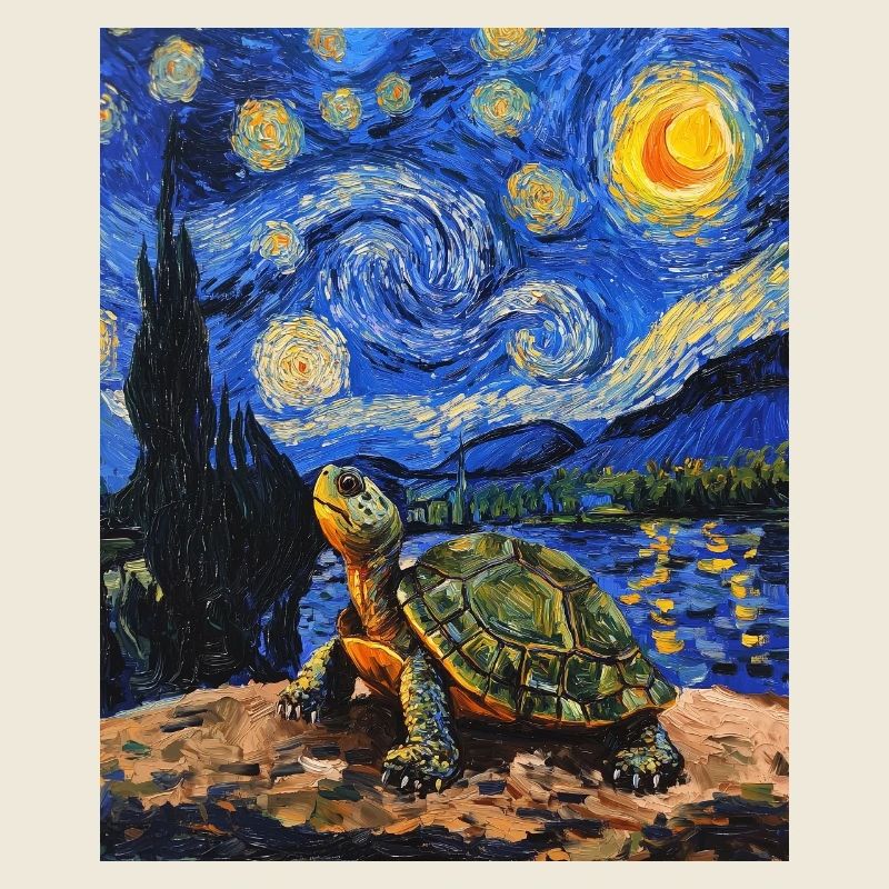 Schildkröte Van Gogh Style
