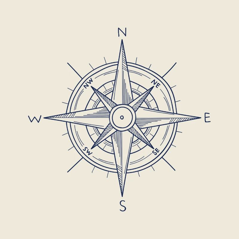 Nautic Design Blauer Kompass Nautisches Emblem
