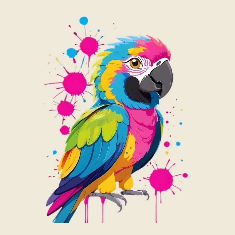 Color Explosion Parrot Print