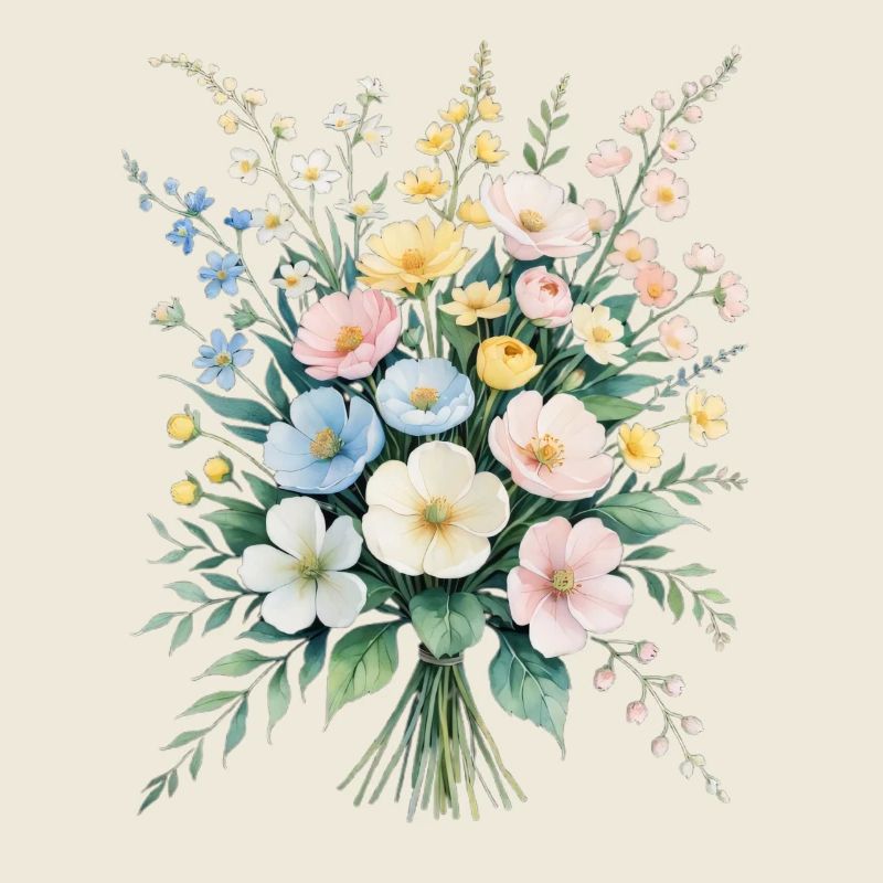 Bouquet Pastel Bouquet Aquarelle