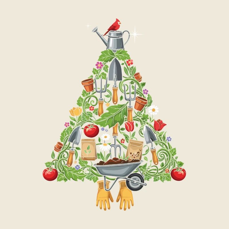 Garden Tool Triangle Design Christmas Tree