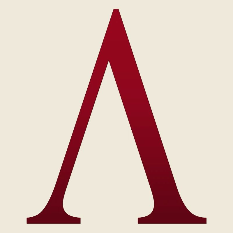 Rotes Λ Monogramm Kraftvoll