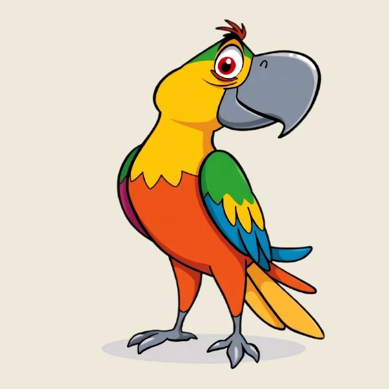 Dessin animé de perroquet coloré