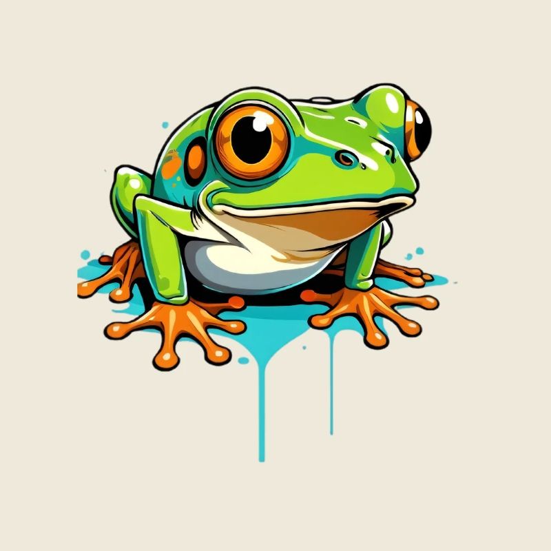 Frog Graffiti Neon Splash