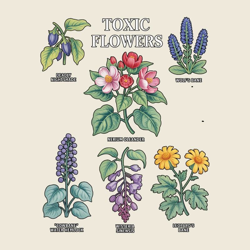 Collection de fleurs toxiques