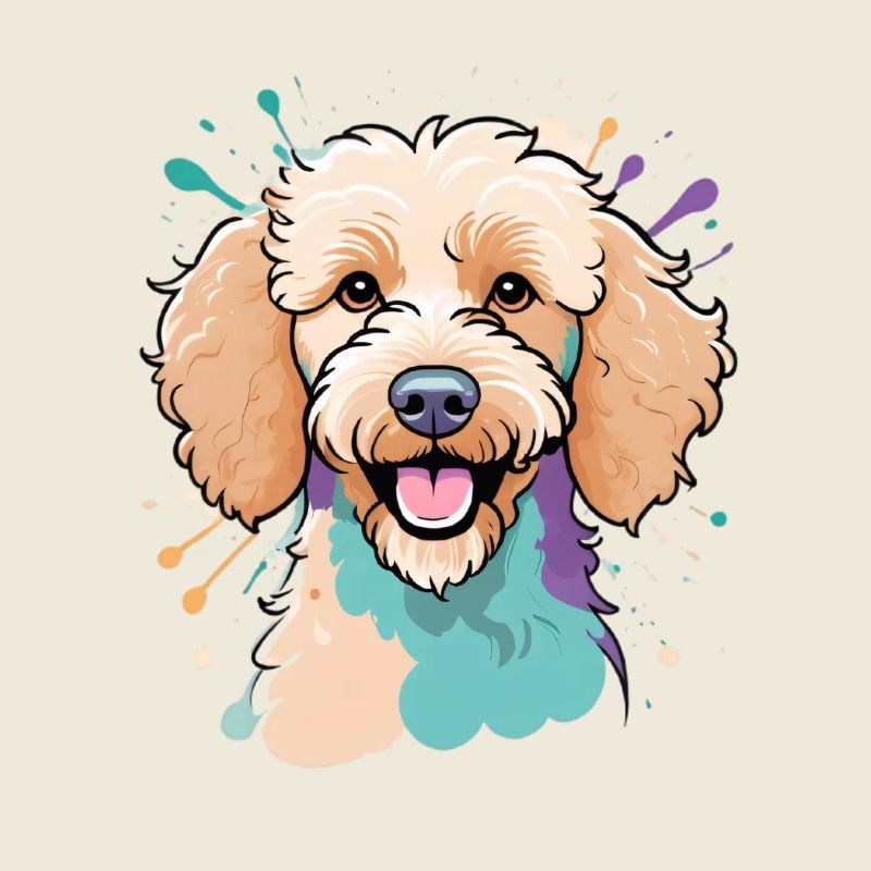 Colorful Poodle Portrait
