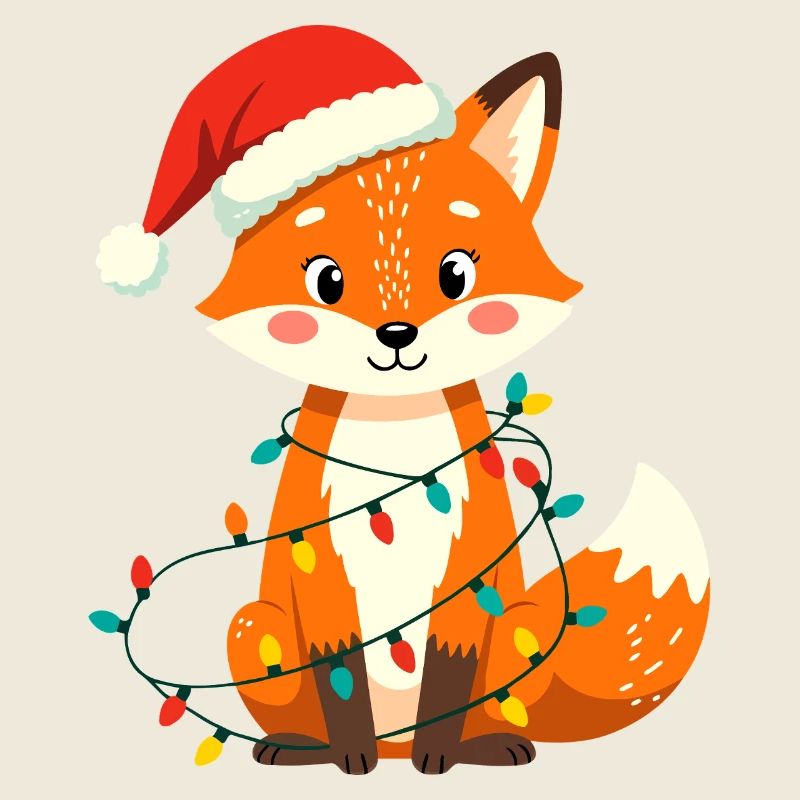 Renard Noël Mignon Drôle Noël Drôle
