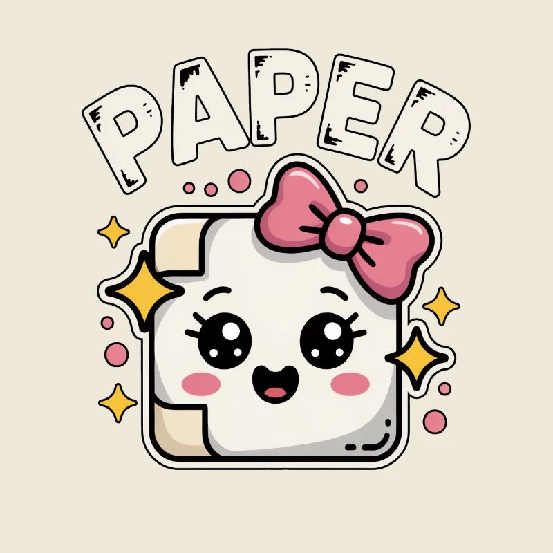 Schere Stein Papier Kawaii Paper