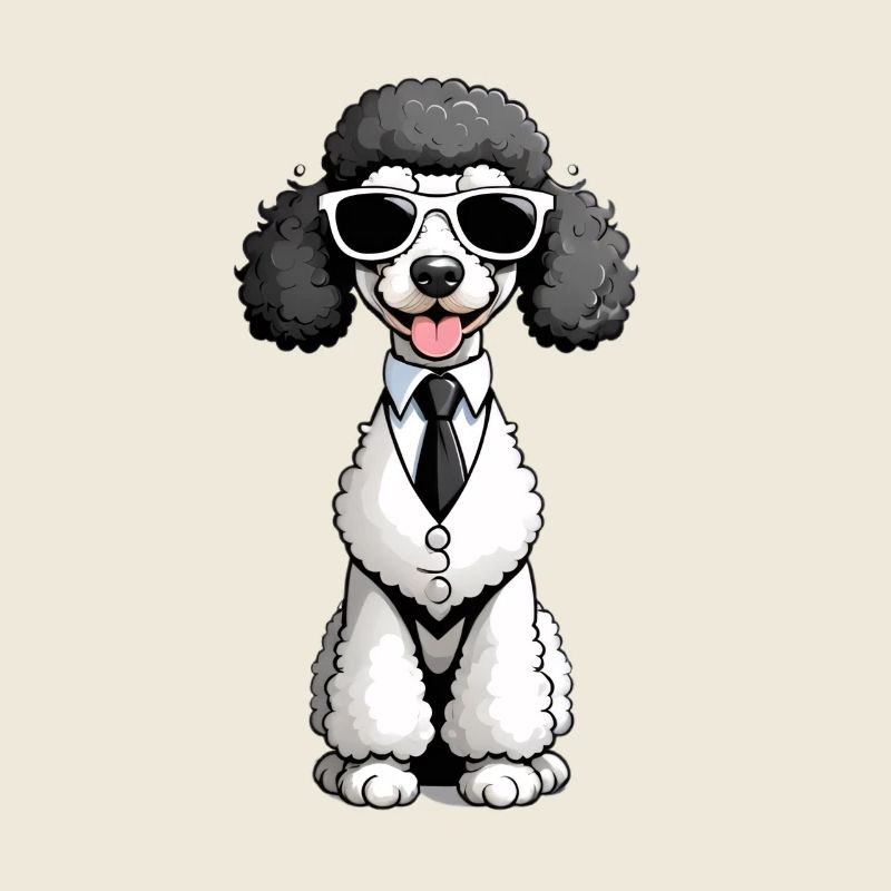 Poodle elegance in a tuxedo