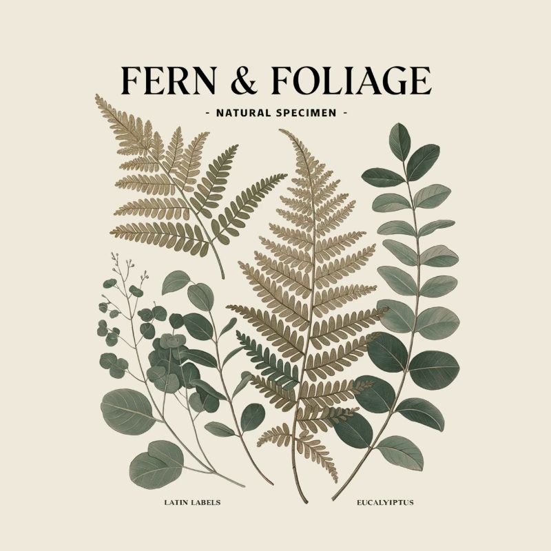 Botanische Kunst - Farn & Blätter