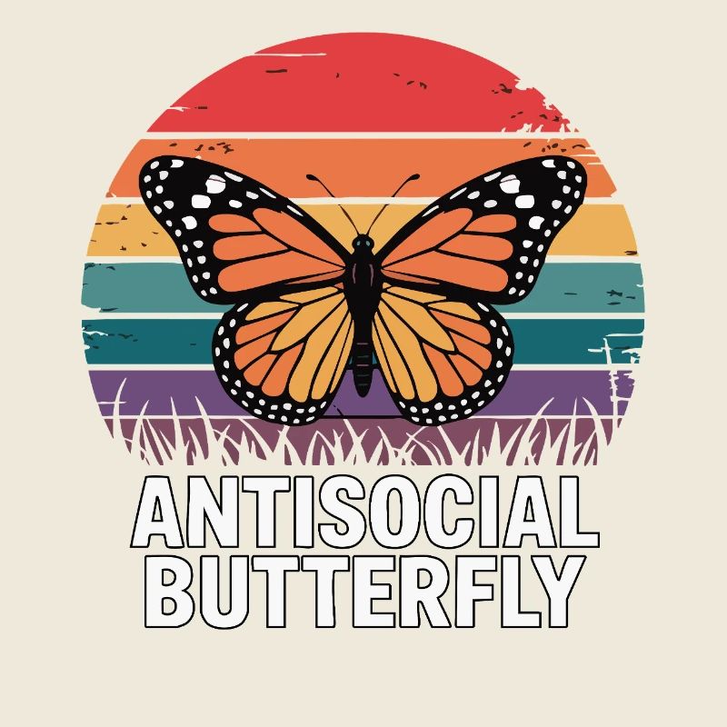Papillon antisocial - Retro Schmetterling