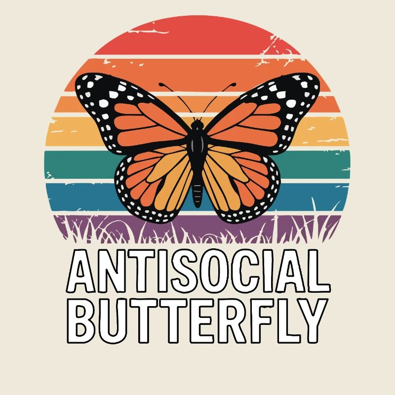 Papillon antisocial - Retro Schmetterling