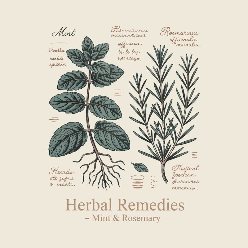 Plantes médicinales – menthe et romarin