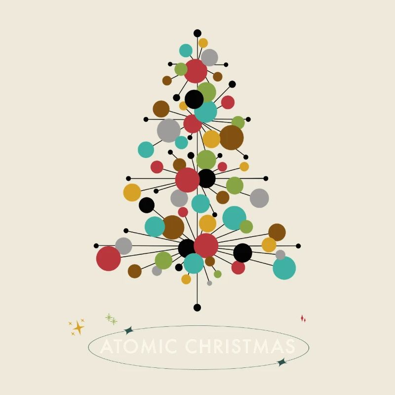 Noël atomique - Conception rétro d’arbre de Noël