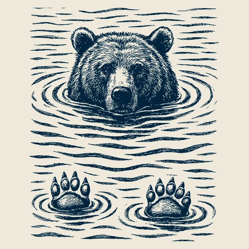 Gechillter Bär im Wasser