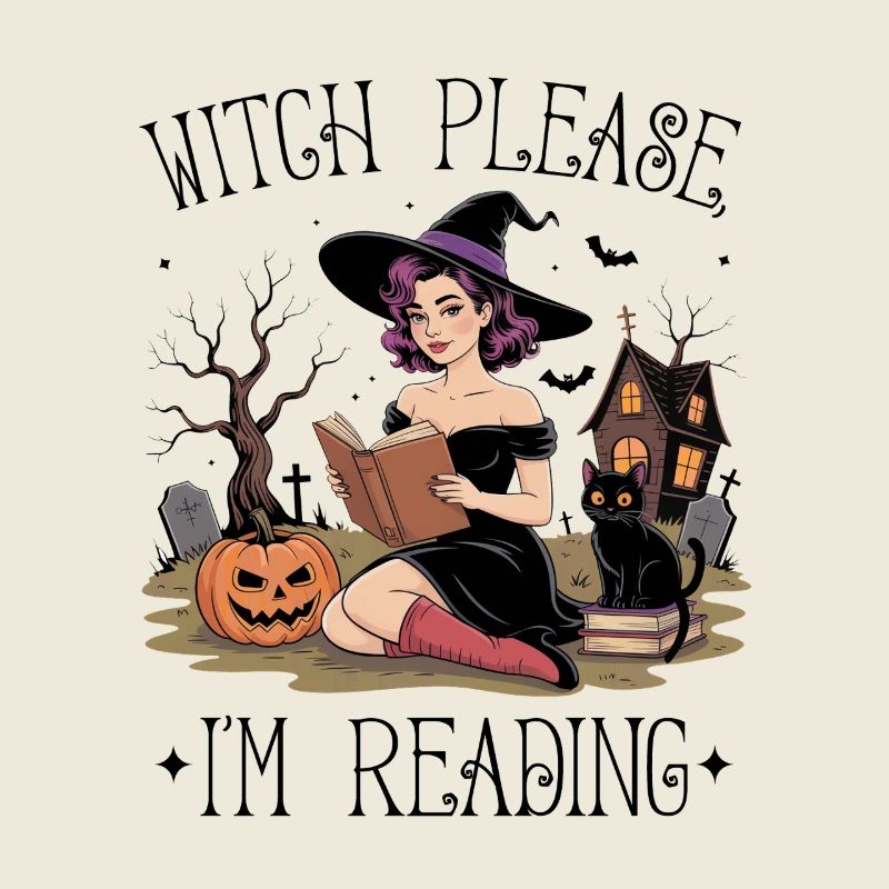 Halloween Witch Reading Scene