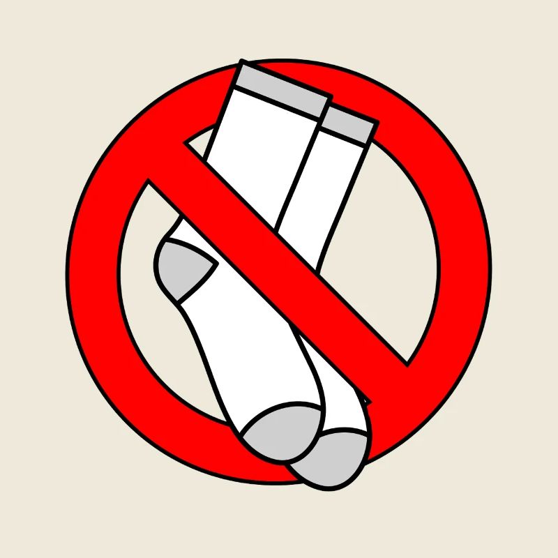 No socks allowed shield feet