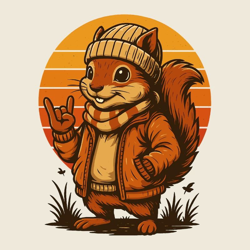 Cooles Eichhörnchen im Retro-Look