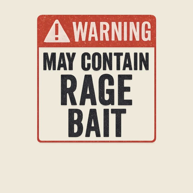 Rage Bait Warning, Funny Saying 