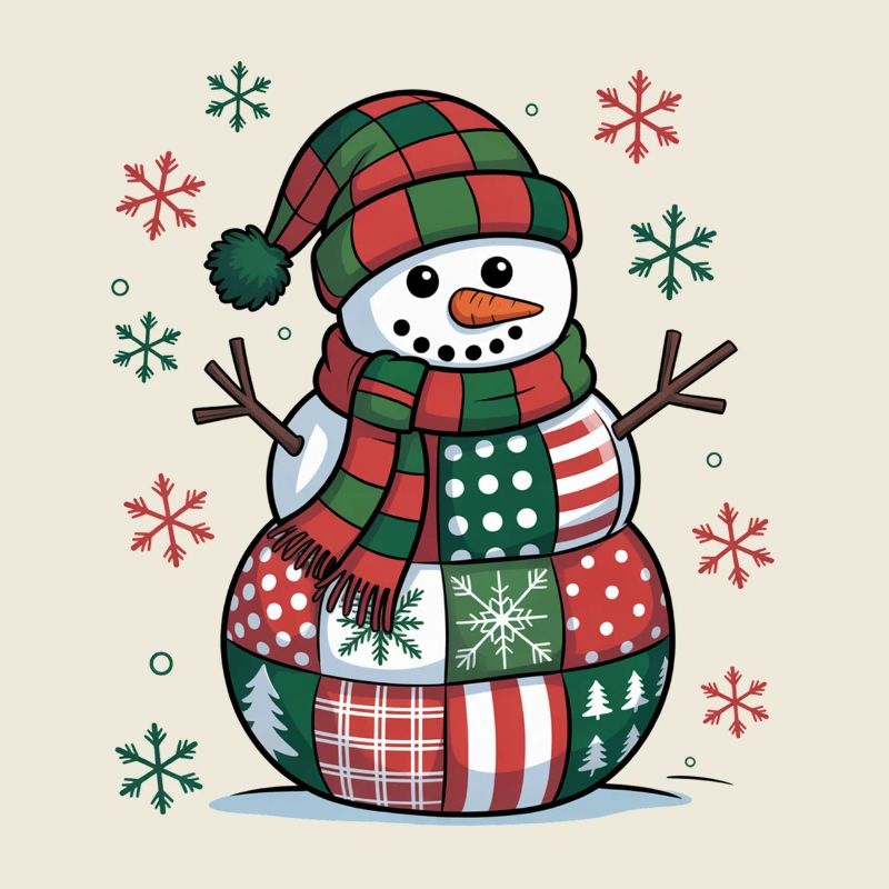 Bonhomme de neige patchwork