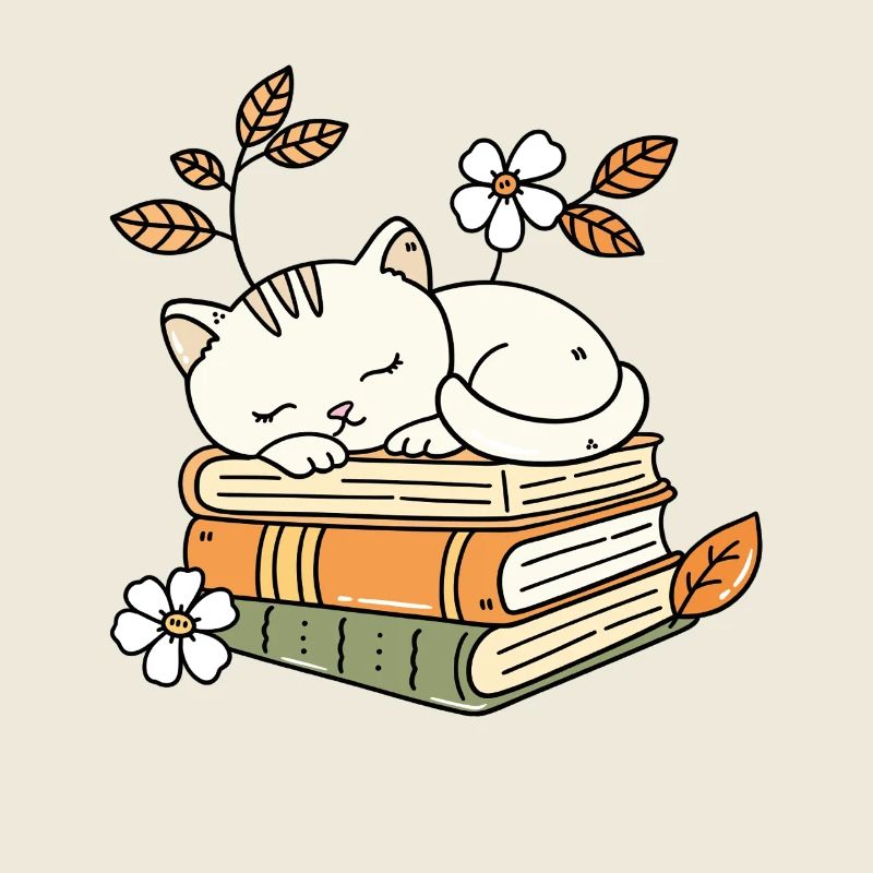 Bücher und Katzen Geschenkidee Frau Mann