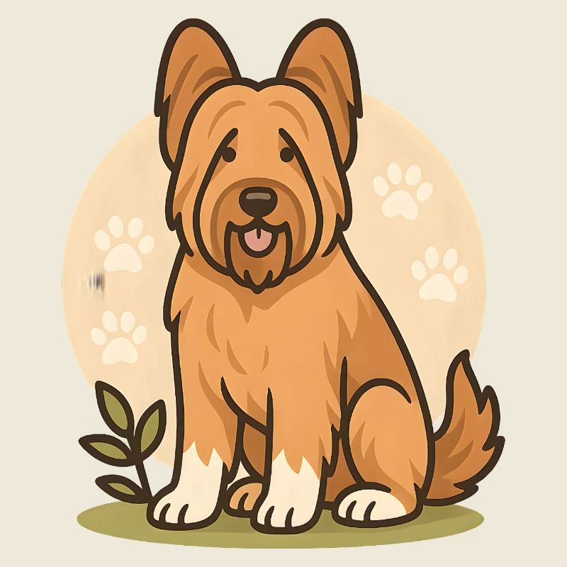 Chien Briard mignon avec motif de patte