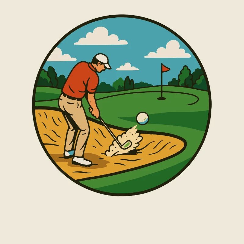 Lustiger Golf Swing Golfer Golfplatz Golf spielen