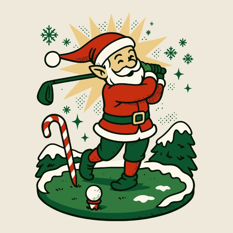 Père Noël Golf Noël Vacances amusantes