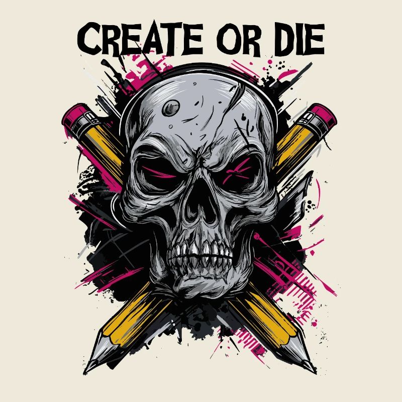 Create or Die – Artist Design with Skull