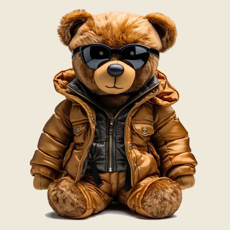 Cool bear in a parka