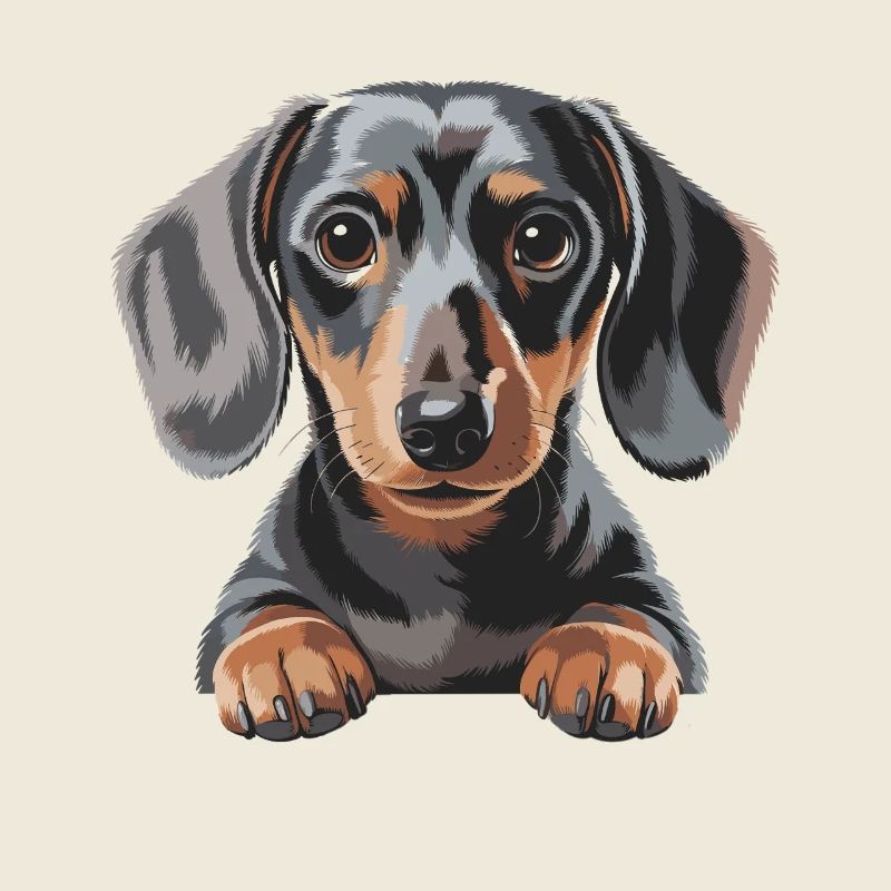 Illustration de chiot teckel