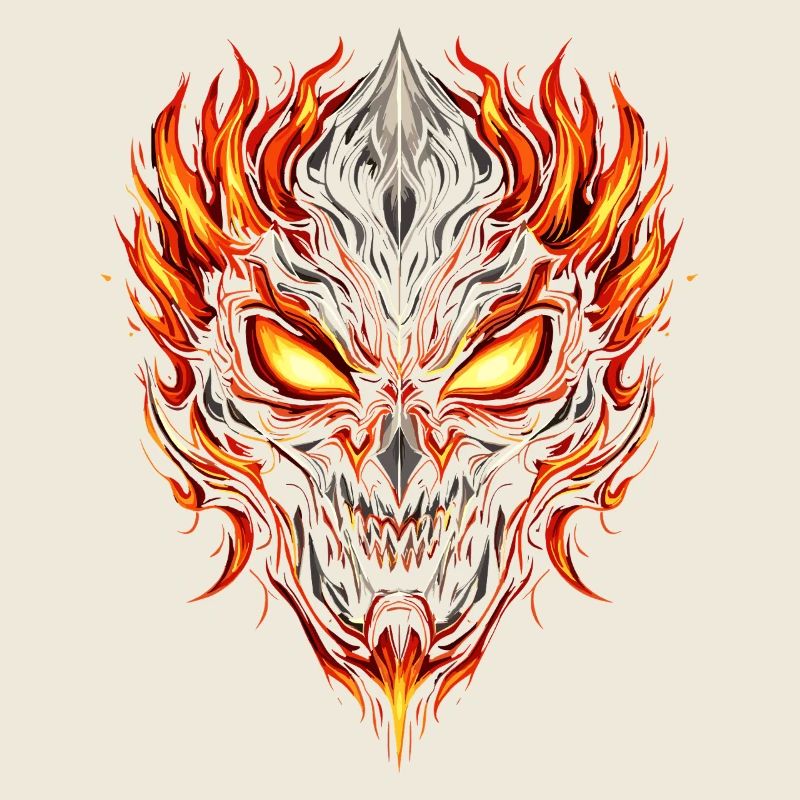 Fire Demon Mask Flame Cult