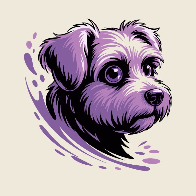 Purple Pup Splash Portrait