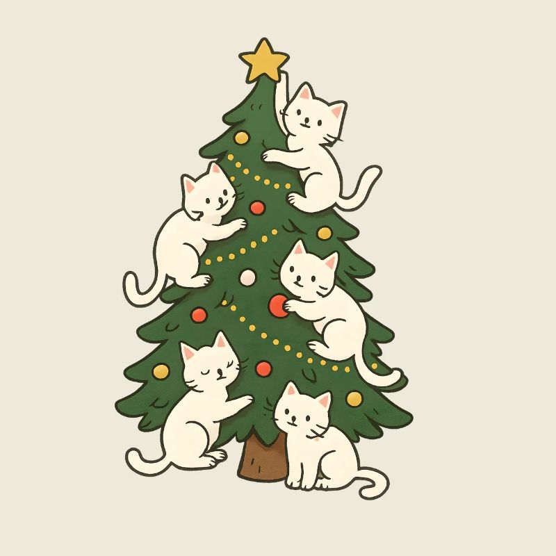 Arbre de Noël à moustaches, Amour Chats, Chatons