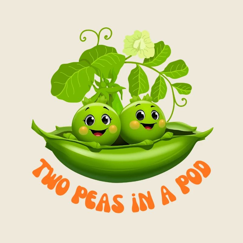 Funny Cute Twins Two Peas in a Pod 