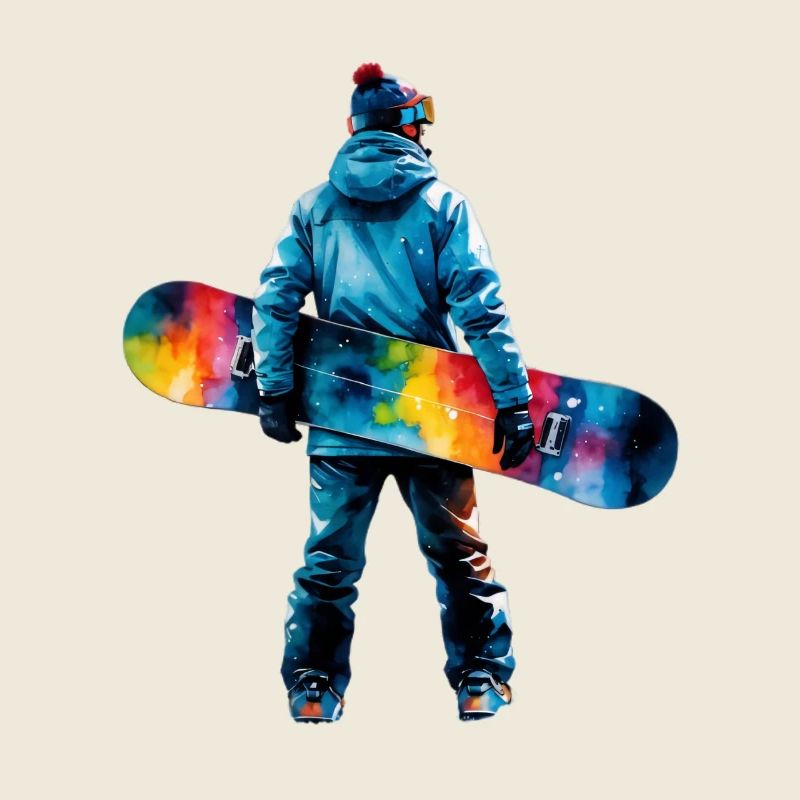 Farbexplosion Snowboarder
