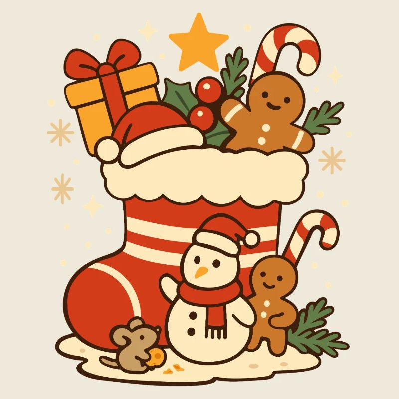 Motif Saint-Nicolas - Jolie botte avec des figurines