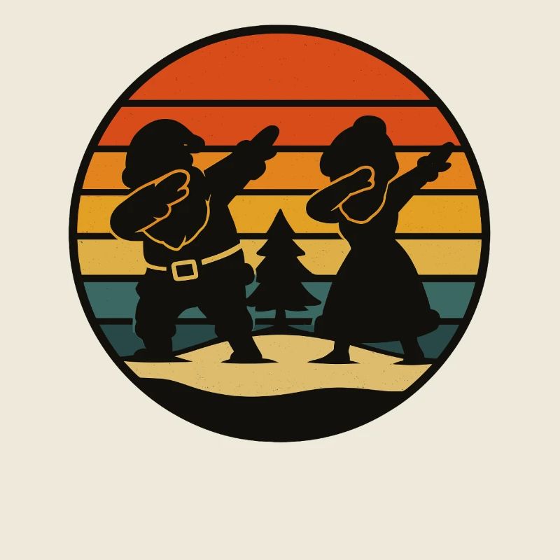 Dabbing Weihnachtsmann & Mrs Claus Retro Shirt