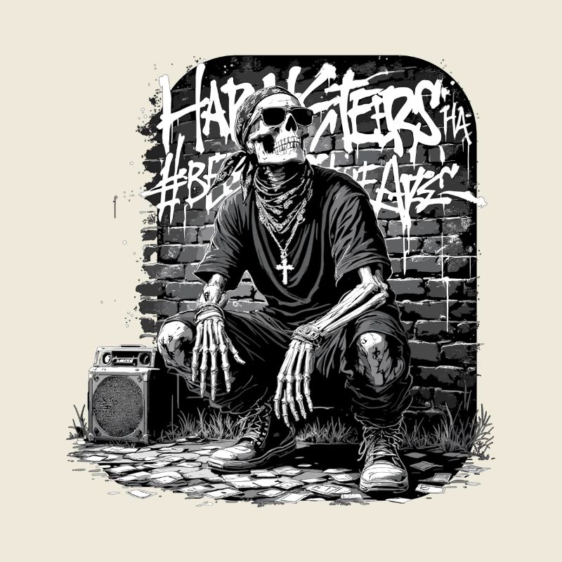 Graffiti squelette avec Boombox